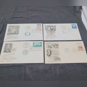 4- 1960 1961  First Day Covers Seato, George Norris, Frederick Remington, Japan